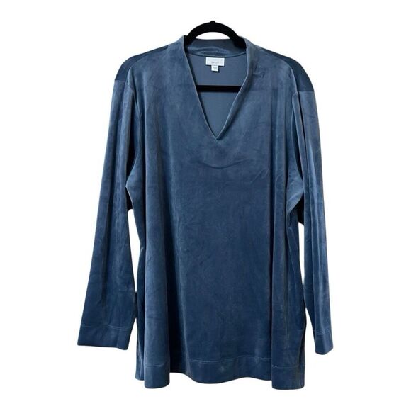 PureJill J Jill Womens Size 2X Blue Blue  Velour Top - Picture 1 of 4